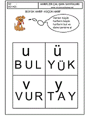 okuma yazma çalışmaları büyük küçük harf